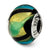 Sterling Silver Yell/Black/Green/Blue Italian Murano Bead Charm hide-image