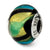 Yell/Black/Green/Blue Italian Murano Charm Bead in Sterling Silver