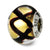 Yellow/Black Italian Murano Charm Bead in Sterling Silver