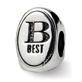 Sterling Silver Best Friend Trilogy Oval Bead Charm hide-image