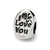 Number 1 Mom Trilogy Oval Charm Bead in Sterling Silver