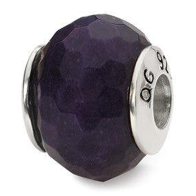 Sterling Silver Purple Quartz Stone Bead Charm hide-image