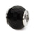 Black Agate Stone Charm Bead in Sterling Silver