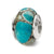 Blue Mosaic Magnesite Stone Charm Bead in Sterling Silver