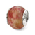 Pink Serpentine Stone Charm Bead in Sterling Silver