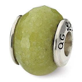 Sterling Silver Apple Green Quartz Stone Bead Charm hide-image