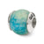 Blue Yellow Recon Serpentine Stone Charm Bead in Sterling Silver