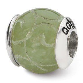 Sterling Silver Etched Stone Bead Charm hide-image