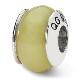 Sterling Silver Yellow Stone Bead Charm hide-image