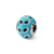 Lt. Blue/White/Black Italian Murano Charm Bead in Sterling Silver