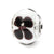 White/Black Flower Italian Murano Charm Bead in Sterling Silver