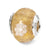 Gold/White Flower Italian Murano Charm Bead in Sterling Silver