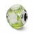 Green/White Flower Italian Murano Charm Bead in Sterling Silver