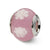 Pink/White Italian Murano Charm Bead in Sterling Silver