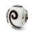 White/Brown Italian Murano Charm Bead in Sterling Silver