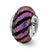 Purple Swirl Dichroic Glass Charm Bead in Sterling Silver