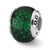 Green Dichroic Glass Charm Bead in Sterling Silver