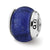 Blue Dichroic Glass Charm Bead in Sterling Silver