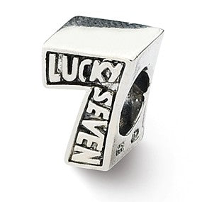 Sterling Silver Lucky Seven Bead Charm hide-image