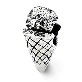 Sterling Silver Ice Cream Cone Bead Charm hide-image