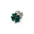 Green Swarovski Elements Clover Charm Bead in Sterling Silver