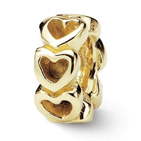 14k Yellow Gold Heart Bead Charm hide-image