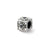 Square CZ Charm Bead in Sterling Silver