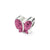 Pink Swarovski Elements Butterfly Charm Bead in Sterling Silver