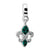 Sterling Silver Green Swarovski Elements Fleur De Lis Dangle Be Charm hide-image