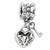 Heart & Key Charm Dangle Bead in Sterling Silver