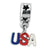 Enameled USA Charm Dangle Bead in Sterling Silver