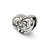 Scroll Heart Charm Bead in Sterling Silver