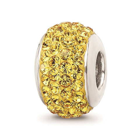 Sterling Silver Reflections Gold Full Swarovski Crystal Bead