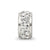 White Double Row Swarovski Crystal Charm Bead in Sterling Silver