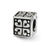 Heart Cube Charm Bead in Sterling Silver