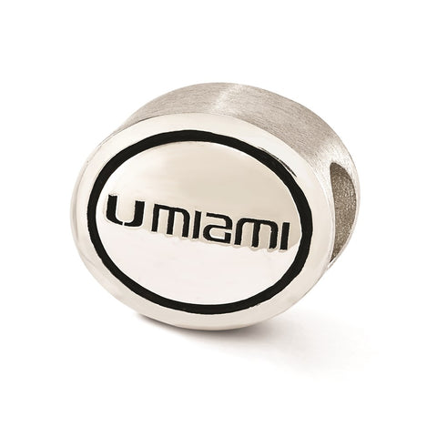 Sterling Silver Antiqued University of Miami Collegiate Bead