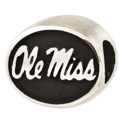 Sterling Silver Antiqued University of Mississippi Collegiate Bead