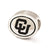 Antiqued University of Colorado Collegiate Charm Bead in Sterling Silver