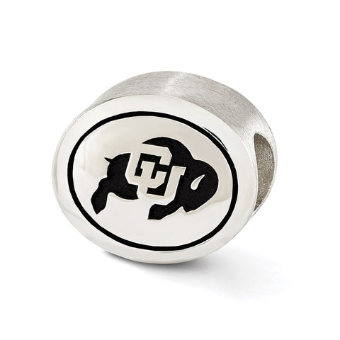 Sterling Silver Antiqued University of Colorado Collegiate Bead