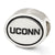 Antiqued University Connecticut Collegiate Charm Bead in Sterling Silver