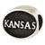 Antiqued University of Kansas Collegiate Charm Bead in Sterling Silver