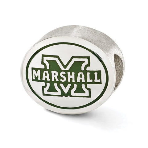 Sterling Silver Enameled Marshall University Collegiate Bead