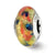 Gold, Red/Green/Blue Italian Murano Charm Bead in Sterling Silver