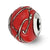 Sterling Silver Red/Silver Striped Italian Murano Bead Charm hide-image