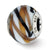 White/Brown/Black Italian Murano Charm Bead in Sterling Silver