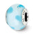 Sterling Silver White w/Lt. Blue Dots Italian Murano Bead Charm hide-image