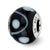 Black & White Italian Murano Glass Charm Bead in Sterling Silver