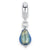 Sterling Silver Blue Italian Murano Glass Dangle Bead Charm hide-image