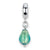 Seafoam Italian Murano Glass Charm Dangle Bead in Sterling Silver