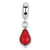 Sterling Silver Red Italian Murano Glass Dangle Bead Charm hide-image